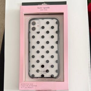 New Kate Spade White and Black Polka Dot iPhone 11 Case